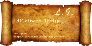 Lőrincze Ibolya névjegykártya